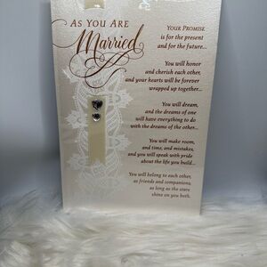 Elegant Wedding Card with Rhinestone Detail